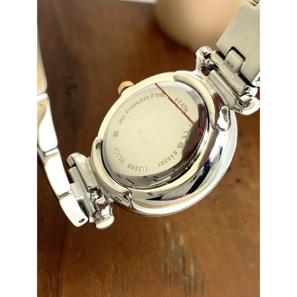 Fossil Women\'s Watch ES5201 Quartz Two Tone Silver Rose Gold Steel 28mm main image 8